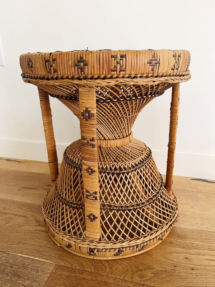 1970’s Wicker Round Accent Drum