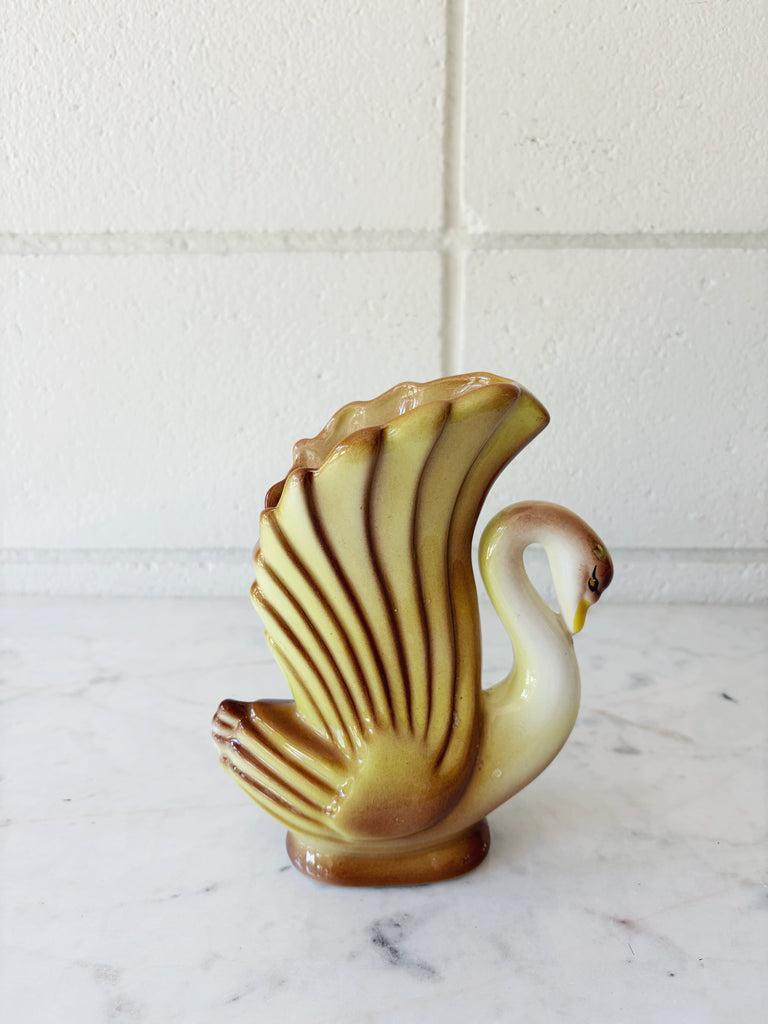 Vintage Ceramic Swan Vase