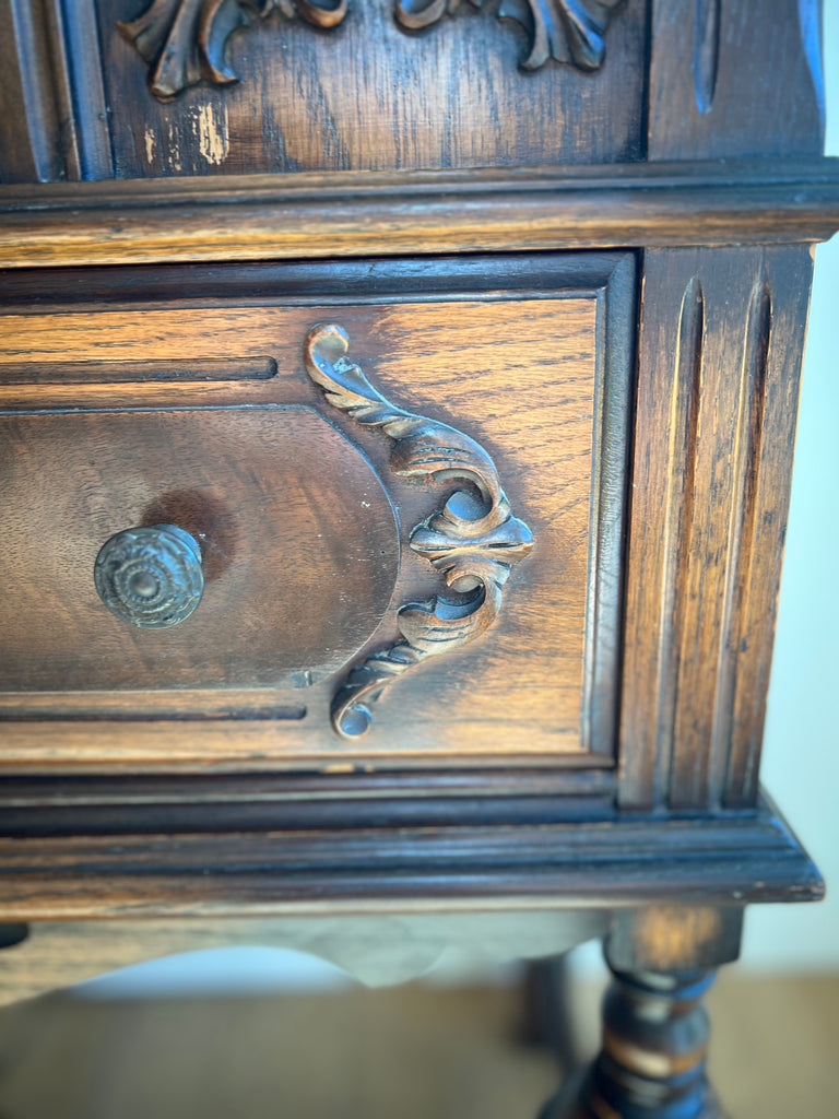 Antique Curio Display Armoire Cabinet