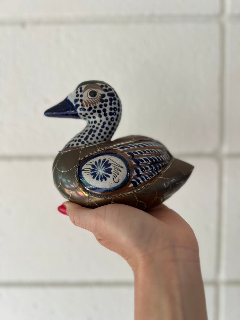 Handcrafted Vintage Tonala Brass Duck