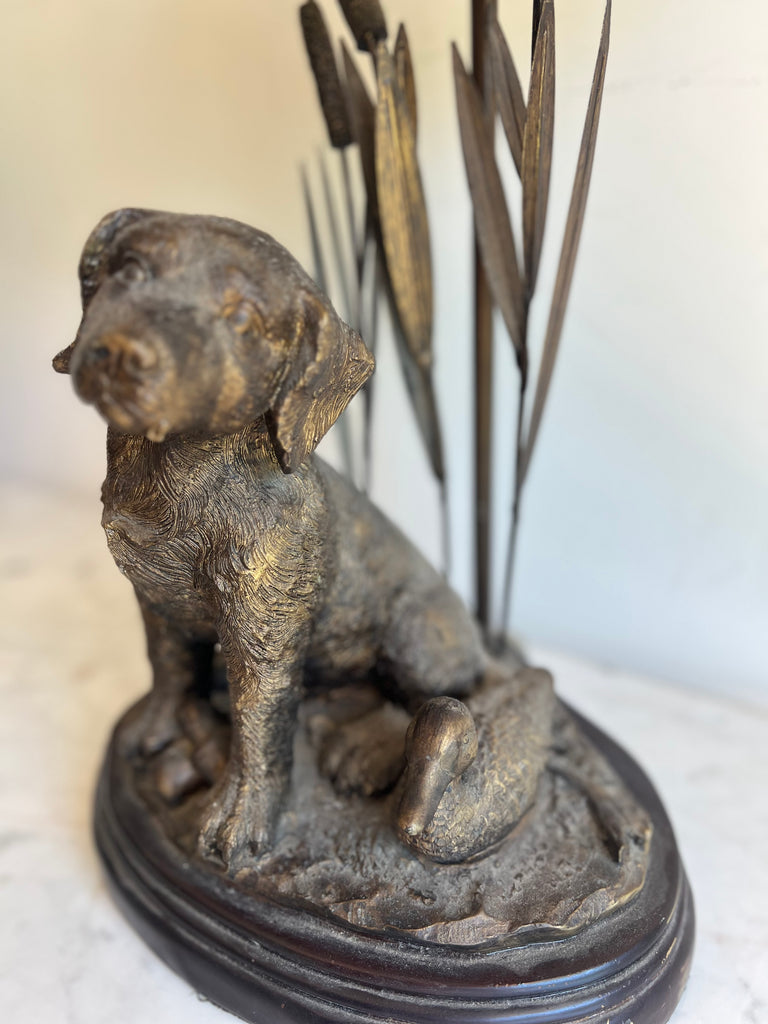 Antique Bronze Labrador Table Lamp
