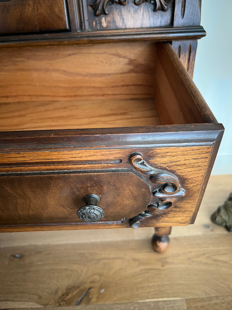 Antique Curio Display Armoire Cabinet