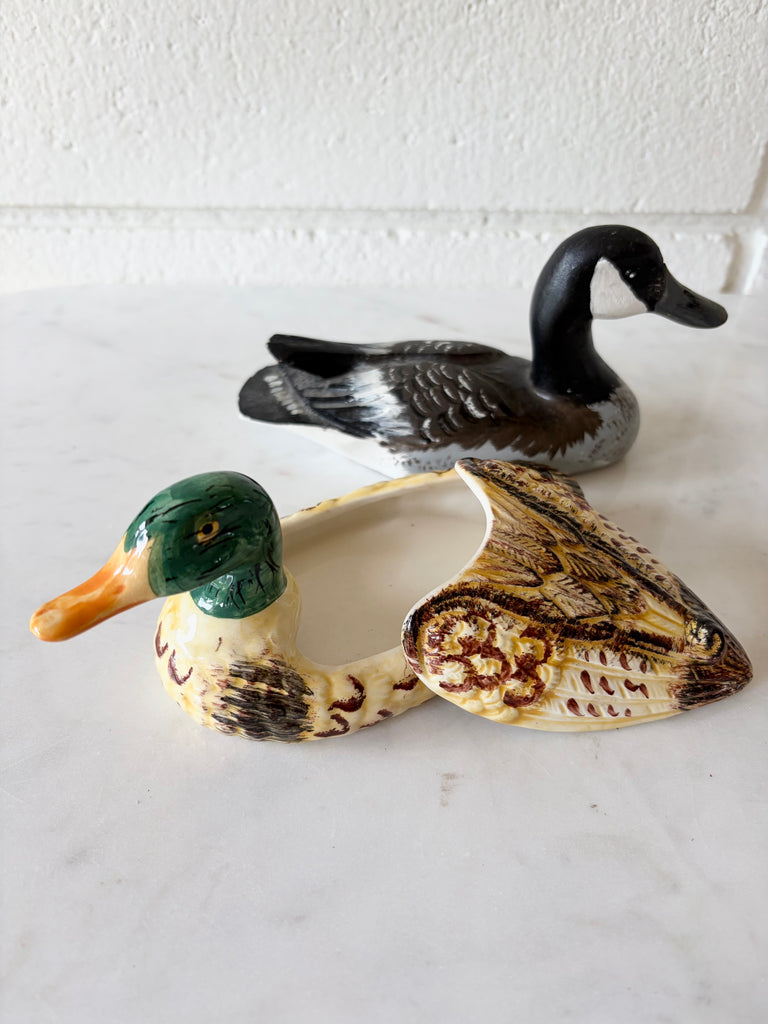 Handmade Ceramic Mallard Duck Trinket / Tureen