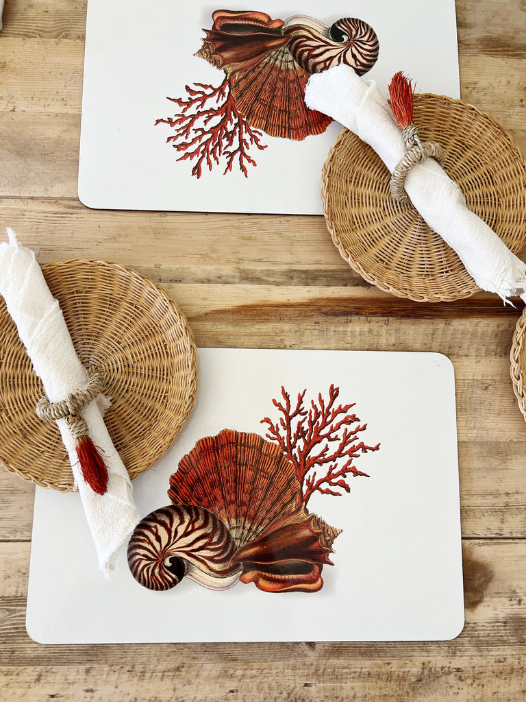 Woven Raffia Napkin Holders Set of 6