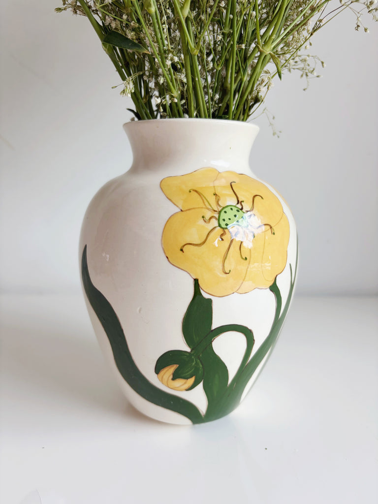 Hand-painted Poppy Vase