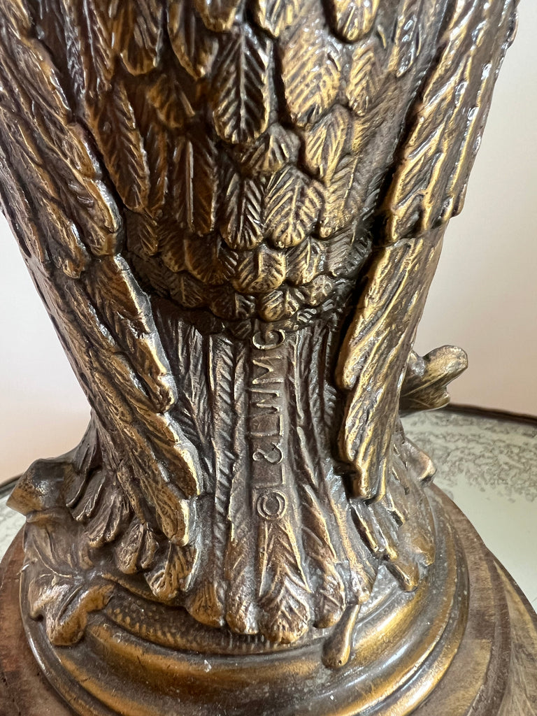 Vintage Bronze Owl Lamp by Loevsky & Loevsky