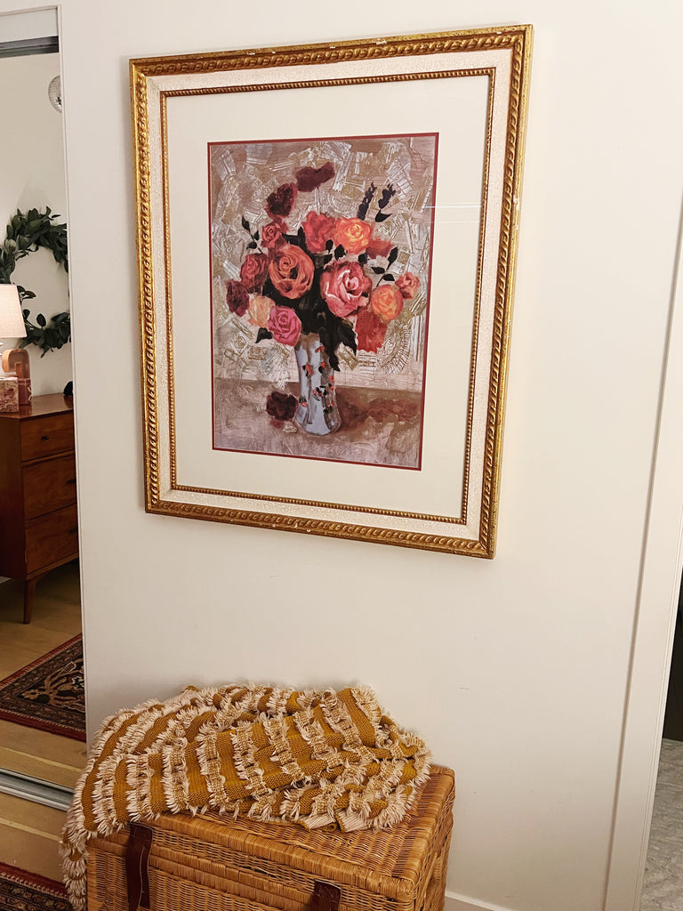 Quality Floral Arrangement in White Vase Still Life Painting