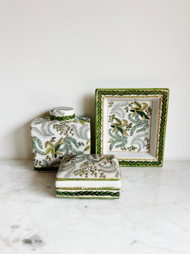 Porcelain Fernware Decor Set