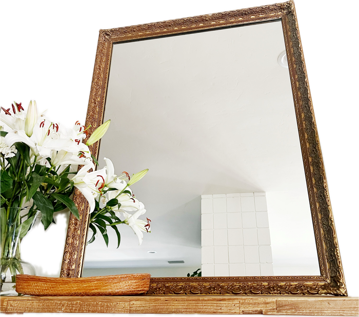 Antique French Gold Gilted Ornate Mirror