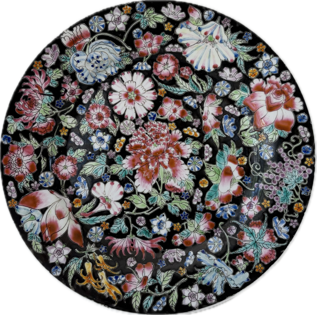 Vintage Handpainted Floral Ceramic Plate