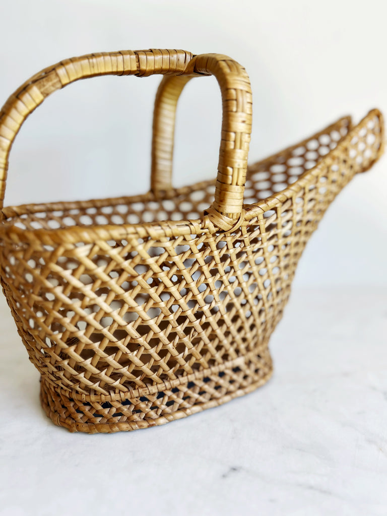 Vintage Wicker Basket Caddy