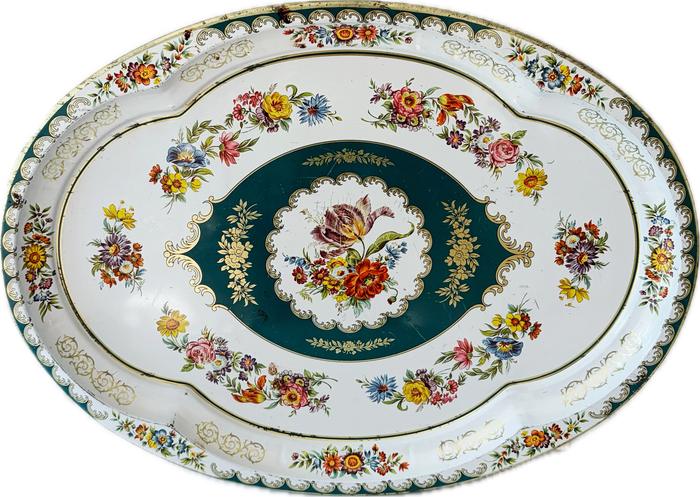 Vintage Daher Oval Ware Metal Decorative Tray
