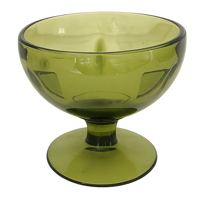 Vintage Indiana Glass Green Pedestal Bowl