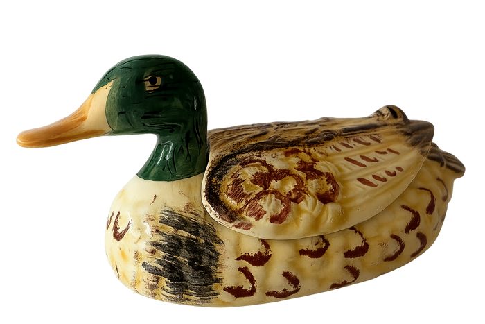 Handmade Ceramic Mallard Duck Trinket / Tureen