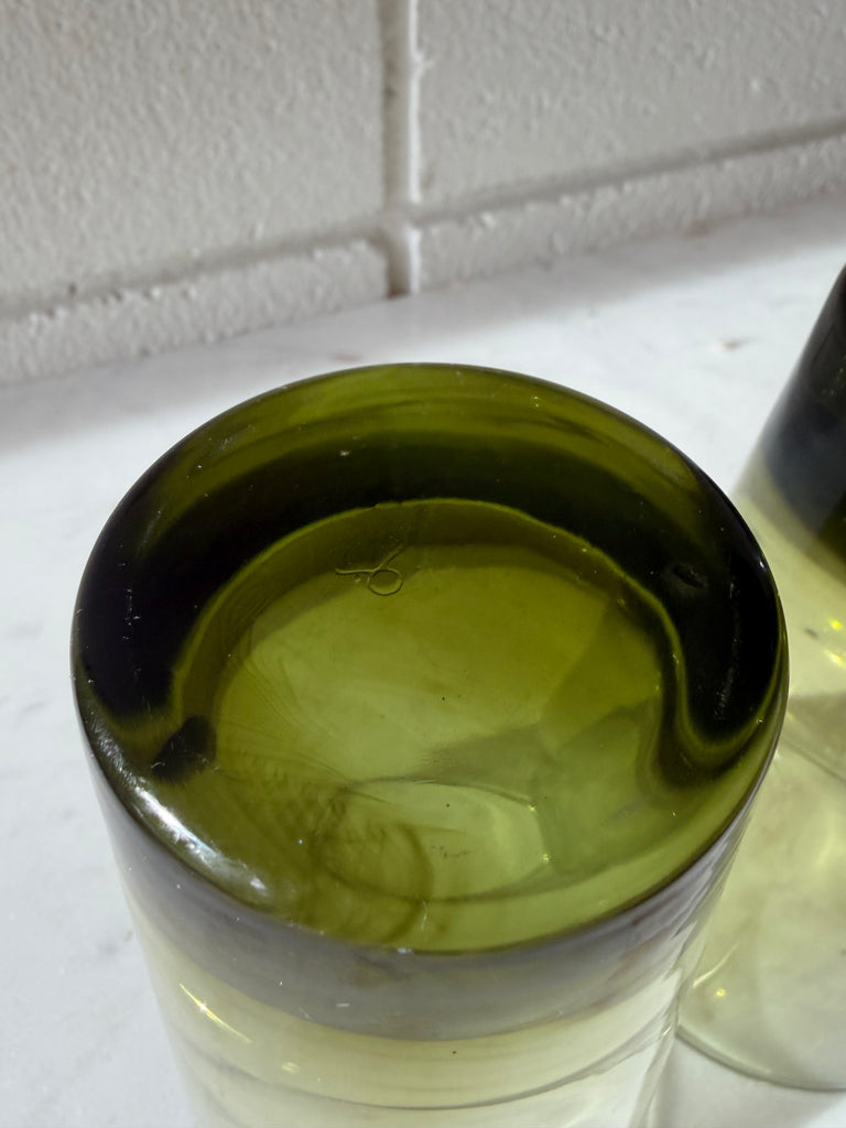 Vintage Libbey Emerald Green Highball Tumbler Glassware Set of 7