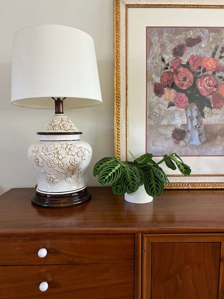 Vintage Floral Embossed Table Lamps