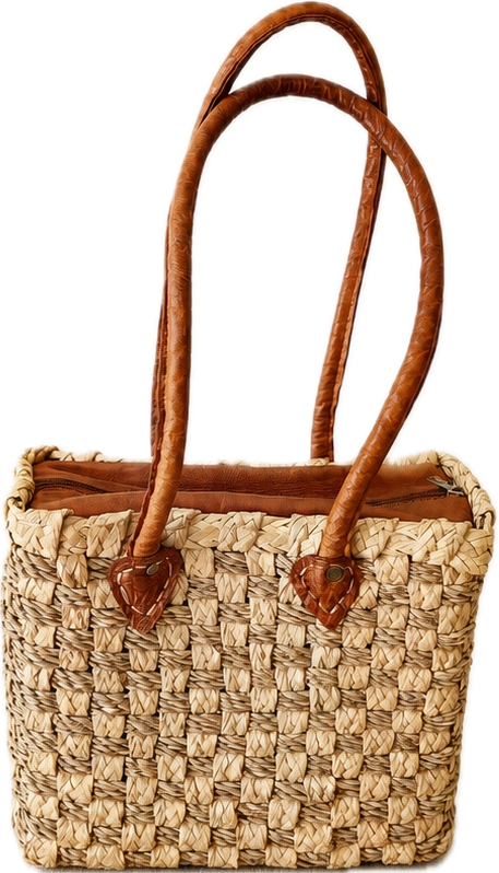 Vintage Handwoven Italian Leather Strap Shoulder Bag