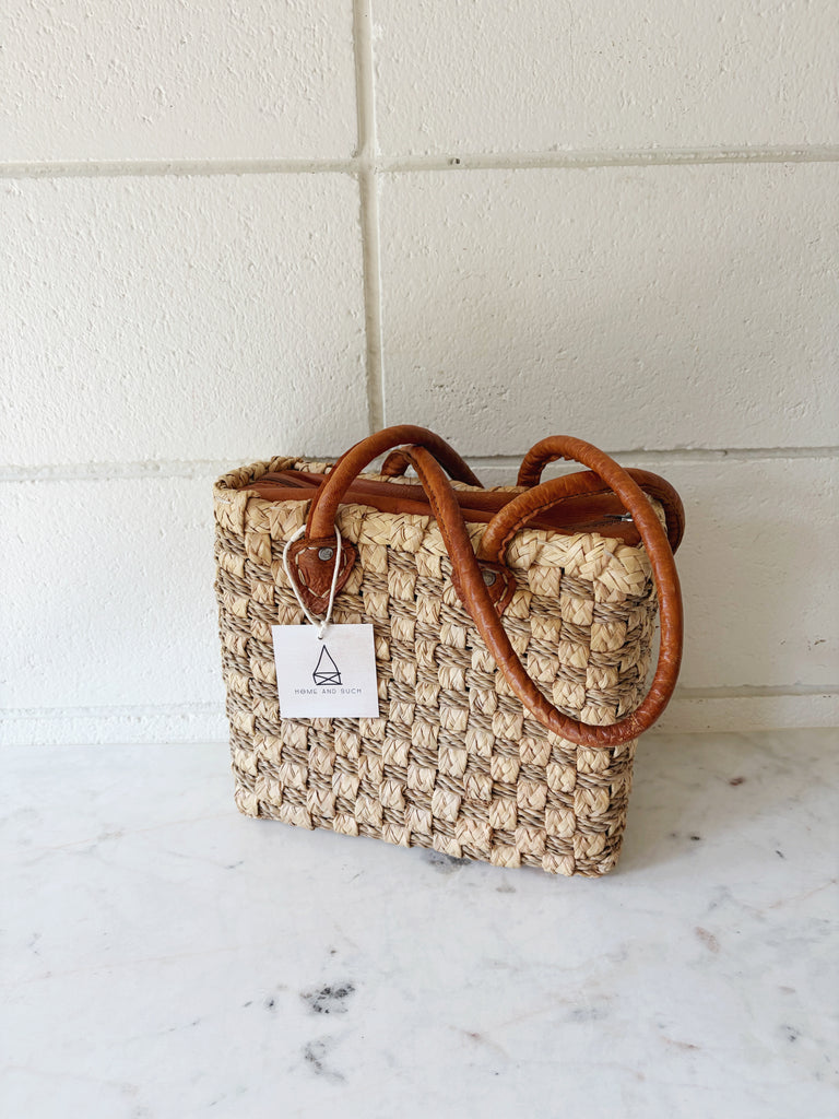 Vintage Handwoven Italian Leather Strap Shoulder Bag