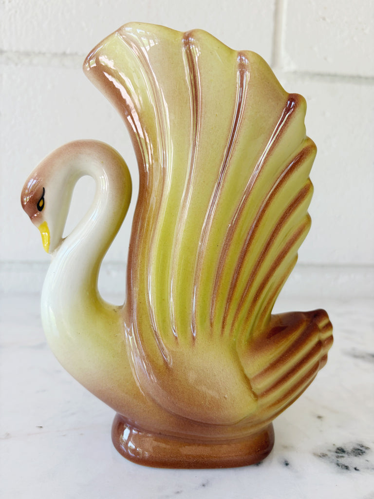 Vintage Ceramic Swan Vase