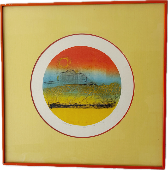 Framed & Matted Original Artwork “Yellow Moon”