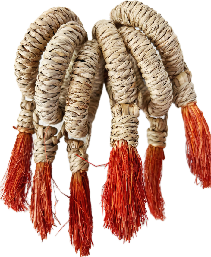 Woven Raffia Napkin Holders Set of 6