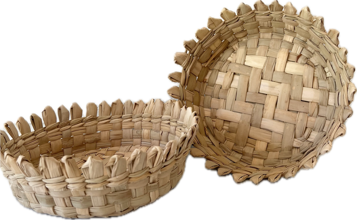 Handwoven Palm Leaf Basket Set of 2