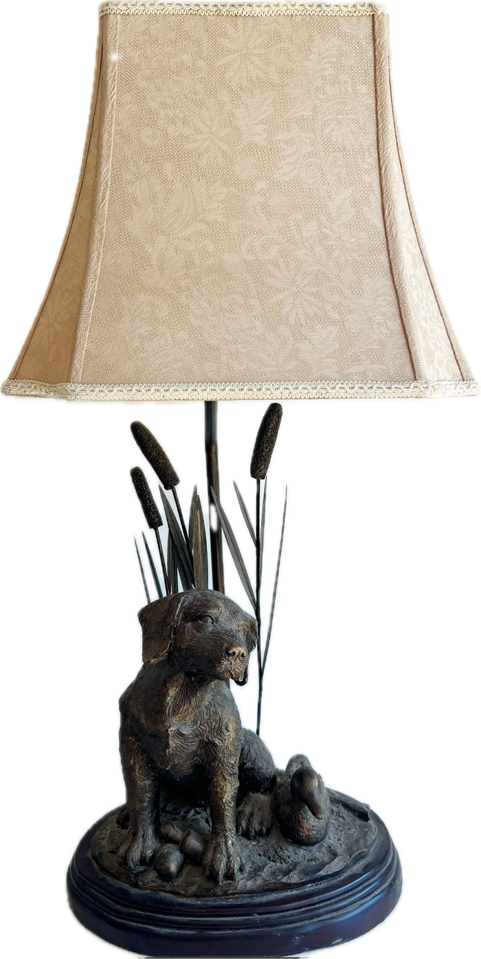 Antique Bronze Labrador Table Lamp