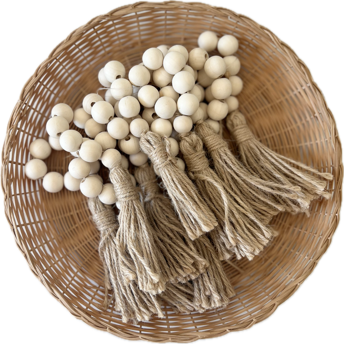 Beaded Tassel Jute Twine Napkin Holders