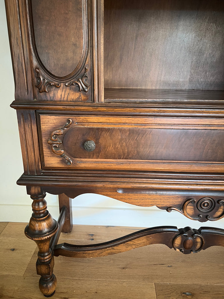 Antique Curio Display Armoire Cabinet