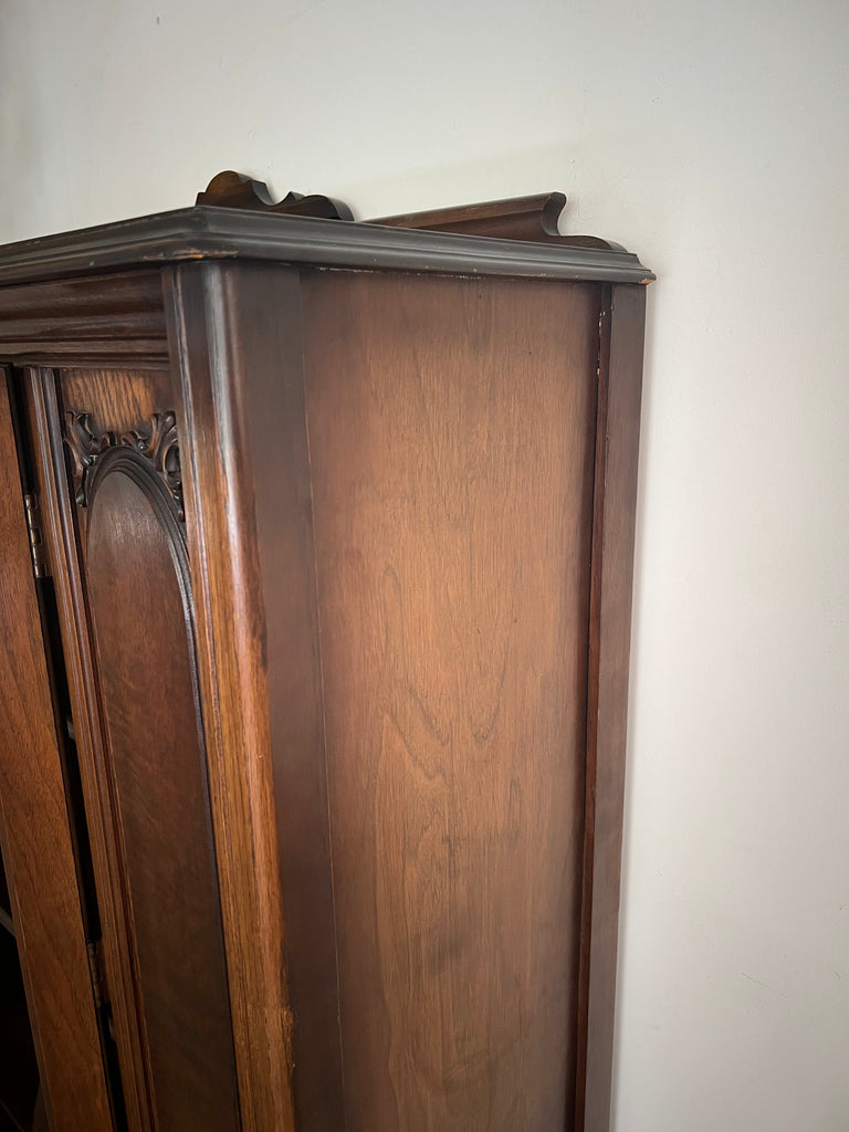 Antique Curio Display Armoire Cabinet