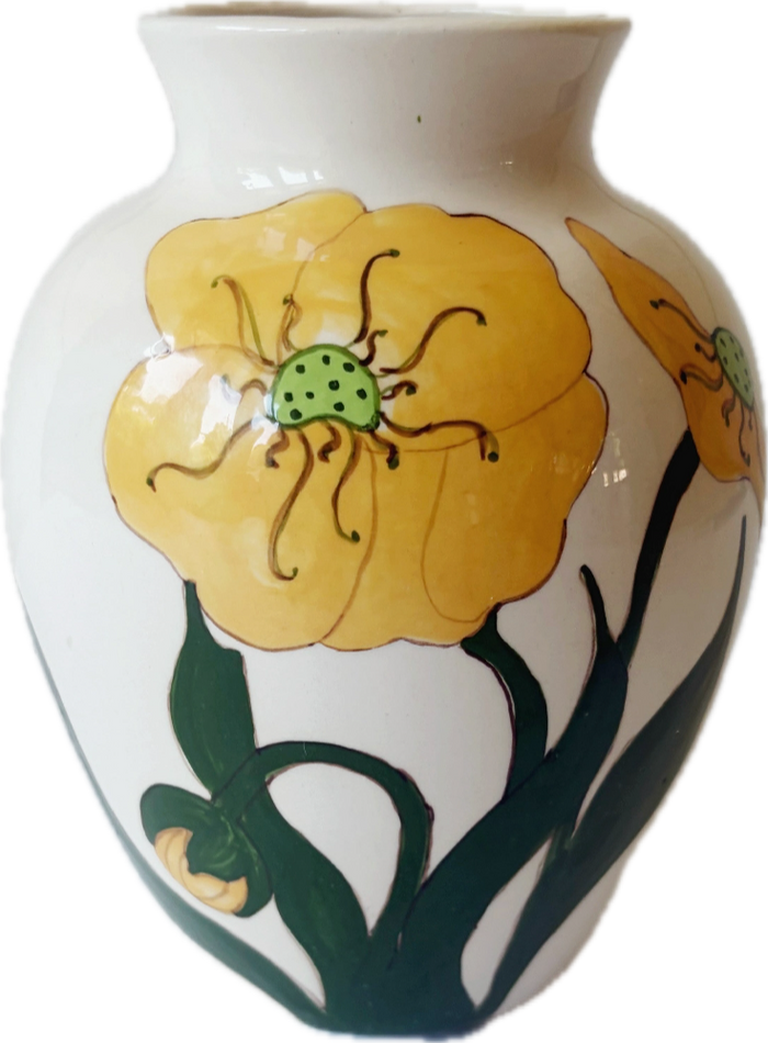 Hand-painted Poppy Vase