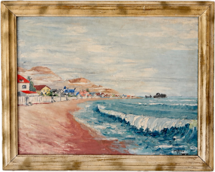 Framed Original Painting Malibu Seascape