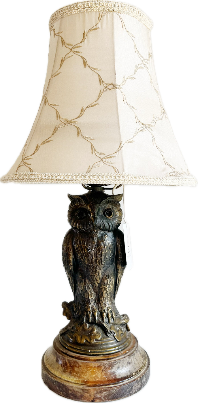 Vintage Bronze Owl Lamp by Loevsky & Loevsky