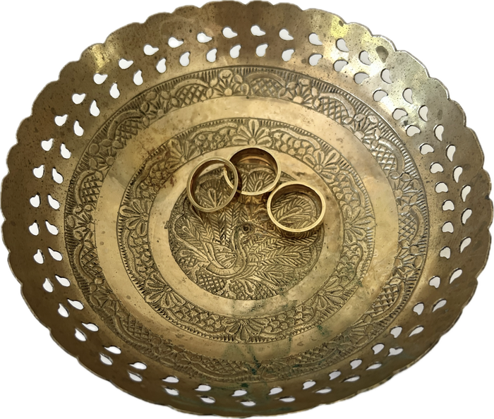 Ornate Peacock Decorative Brass Bowl