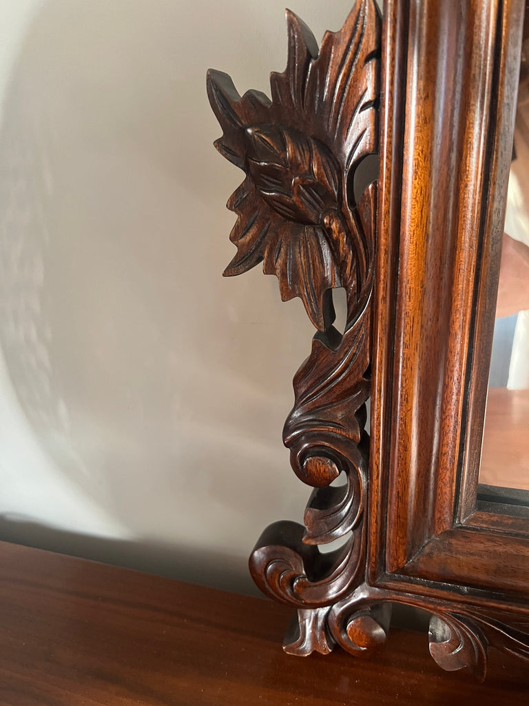 Rococo Carved Mahogany Beveled Wall Mirror