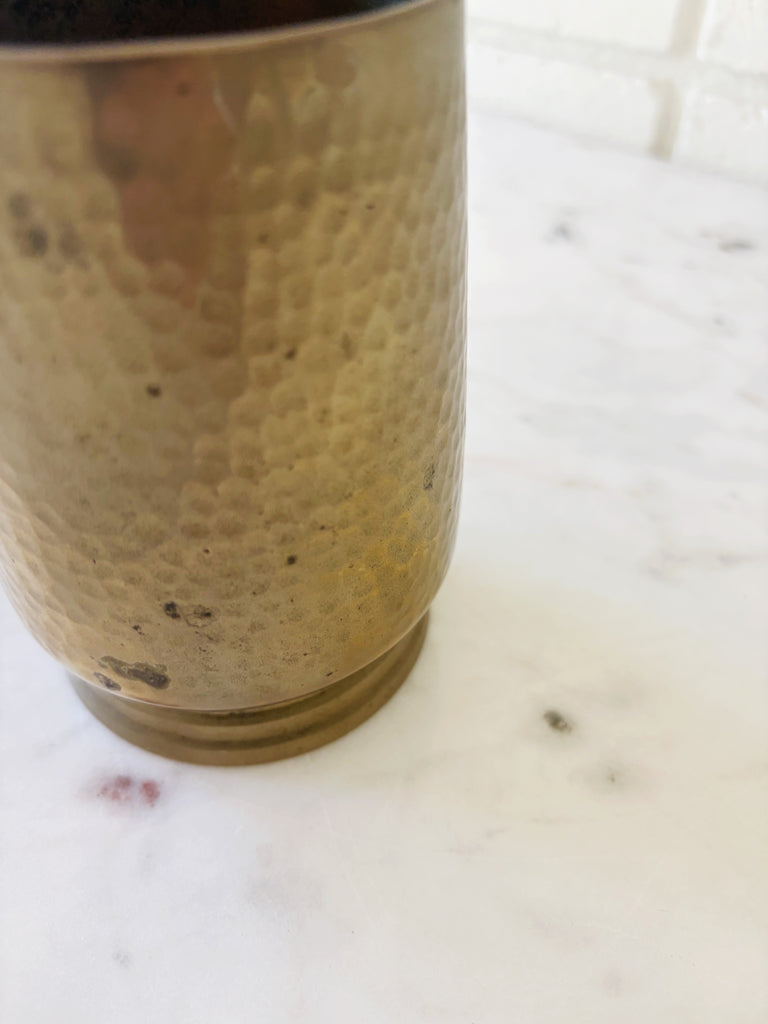 Hammered Footed Brass Mug