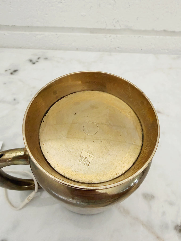 Hammered Footed Brass Mug