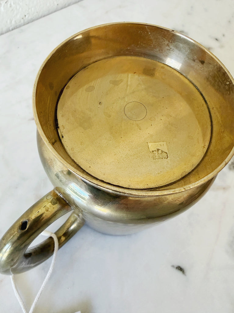 Hammered Footed Brass Mug