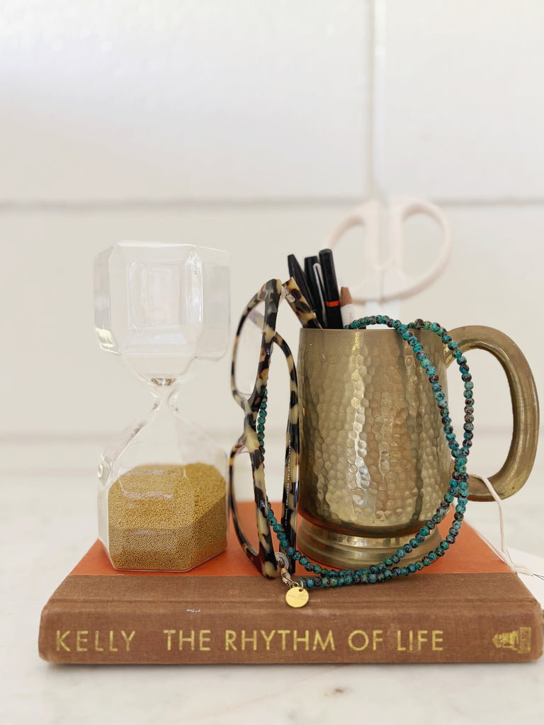 Hammered Footed Brass Mug