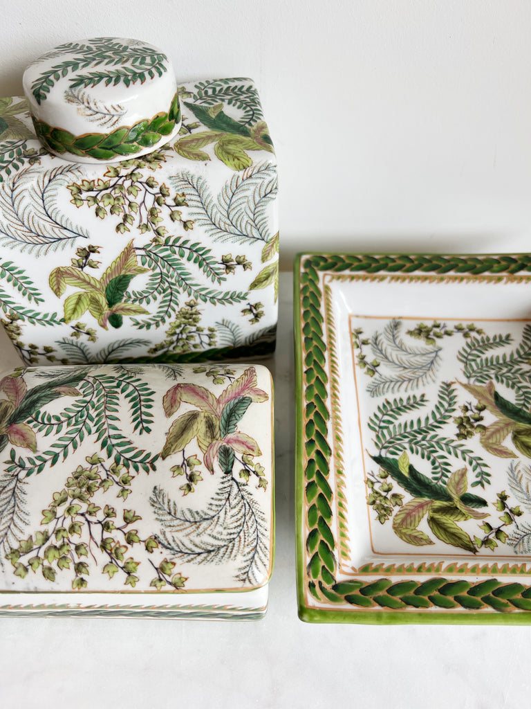 Porcelain Fernware Decor Set