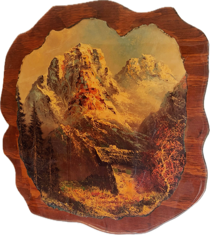 Lacquered Burl Wood Folk Art