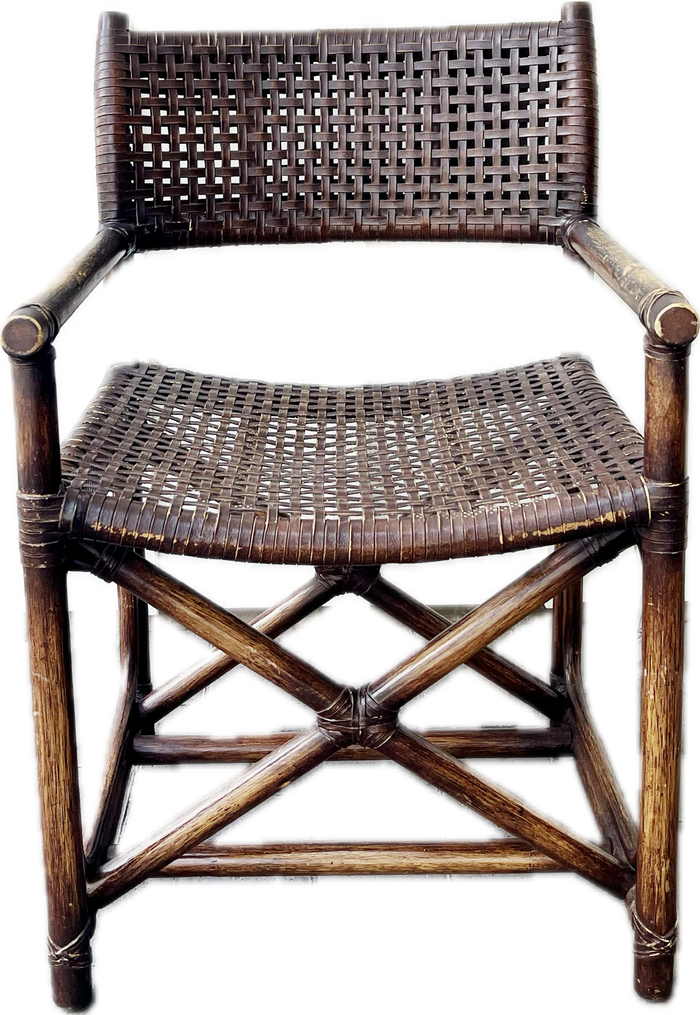 Rawhide Laced Rattan Armchair