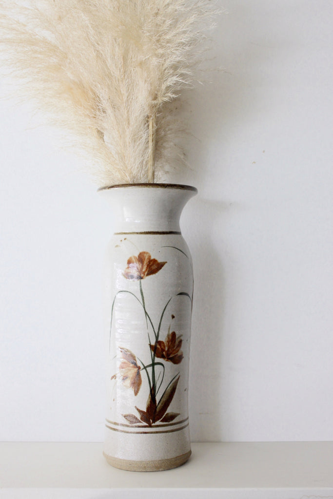 Vintage stoneware tall vase