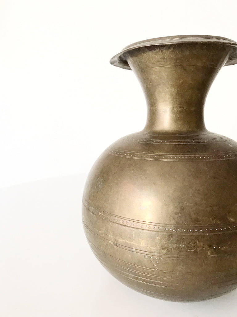 Solid brass vase