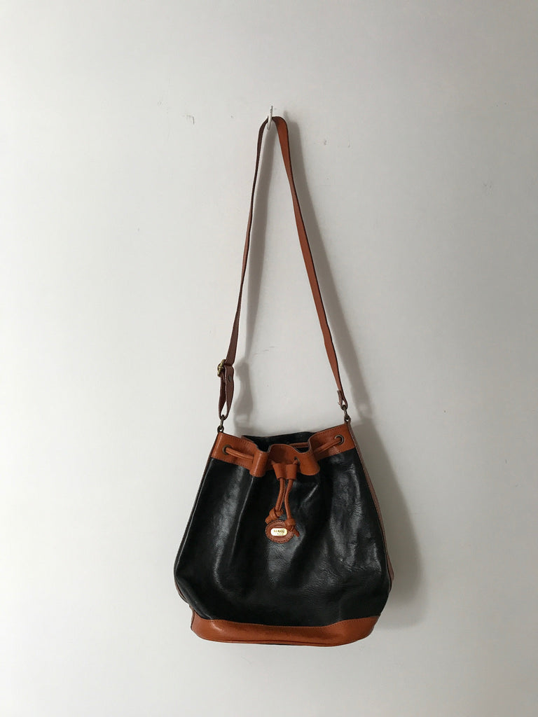 Italian Leather drawstring handbag