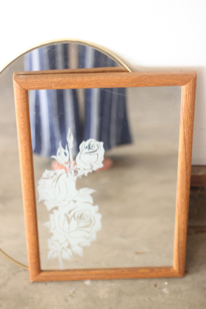 Floral etched mirror