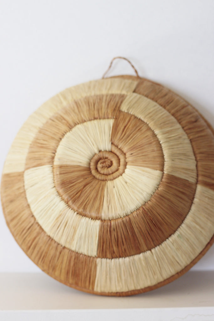 Tribal round woven basket