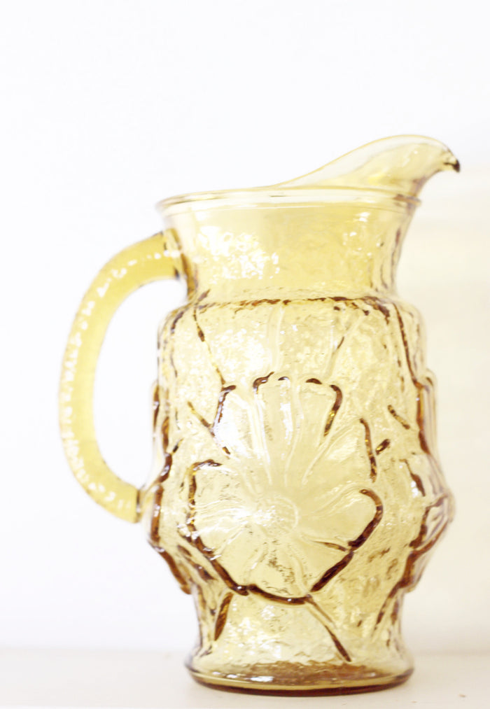 Yellow floral pitcher