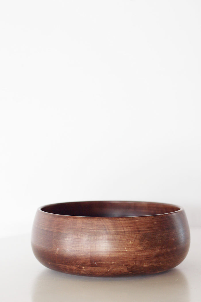 Wood round bowl