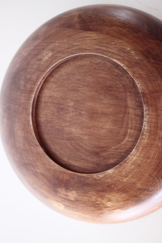 Wood round bowl